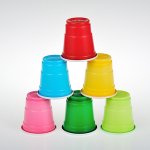 Bicchierini di plastica da 2 once, Mini bicchieri da tiro usa e getta rossi, adatti a feste, carnevali e qualsiasi evento - Product Image 4