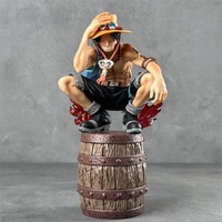 Figurine Anime Pirate Poing Flammant en PVC, Modèle Accroupi avec 2 Têtes et Mains Interchangeables, Ornement pour Fans de One Piece - Vente en Gros