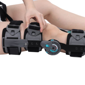 Attelle tactique réglable de fixation de l'articulation du genou protecteur d'os de genou de ménisque de rotule pour les fractures externes de jambe de genou de membre inférieur - Product Image 1