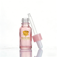 Flacon compte-gouttes en verre rose givré 0.5oz 1oz 2oz 3oz 4oz pour cheveux avec bouchon compte-gouttes à vis rose