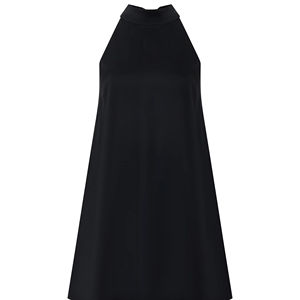 ชุดเดรสมินิเดรสผ้าซาตินอีโค่ ดีไซน์คอวีแขนกุด แต่งระบายชายกระโปรง พร้อมสายปรับระดับได้ เหมาะสำหรับออกเดท - Product Image 1