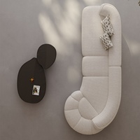 Fauteuil Chesterfield italien incurvé en cachemire, forme unique, minimaliste, moderne, en tissu, rembourré en éponge, pour villas et grands espaces