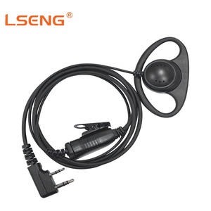 Auricular LSENG Compatible con Baofeng UV5R <span class=keywords><strong>BF888S</strong></span> TK2107 TK3107 Walkie Talkie, con Gancho en Forma de D de 2 Pines, PTT en Línea, Cable Flexible de PU - Product Image 1