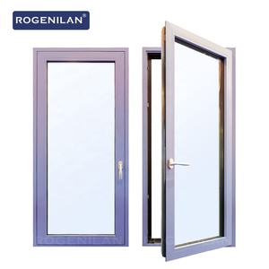 Rogenilan Fenêtre à battant à charnière personnalisée résistante aux ouragans Fenêtres inclinables et tournantes en verre et aluminium avec écran - Product Image 1