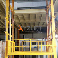 XYZLIFT-ISO disesuaikan delapan tiang Angkat Barang Lift kargo Lift 2-5 lantai lingkungan industri hidrolik kargo Lift