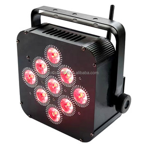 2024 TOP Hot Selling Portable Wedding Rechargeable <strong>DMX</strong> Wireless Battery Powered 6in1 RgbwAUV 9*18w LED Flat Par IR <strong>Controller</strong> - Product Image 3