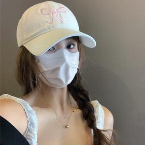 Atacado estilo coreano moda 6 painel chapéu boné de beisebol para meninas com bowknot - Product Image 6