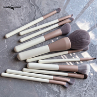 Set Kuas Makeup Beauty Planet Custom 11 pcs Bulu Putih Sintetis, Kuas Eyeliner, Eyeshadow, Kosmetik, Vegan
