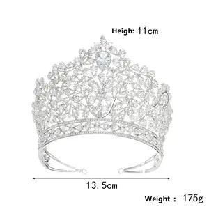 2024 Beauty Queen Diamond Luxury Rhinestone Zircon Stone Pageant Miss Universe World Tiara Crown for Girl Women Wedding