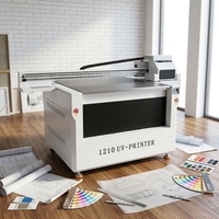 Harga Terjangkau Printer UV Flatbed 1210 100*120cm Resolusi Tinggi Pencetakan Tahan Lama untuk Papan PVC Kulit Kanvas