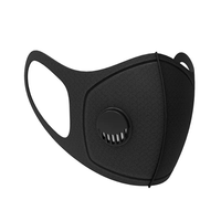 Masque facial réutilisable noir tendance avec valves, masque lavable et respirant pour le travail du bois, la tonte, le jardinage et le nettoyage