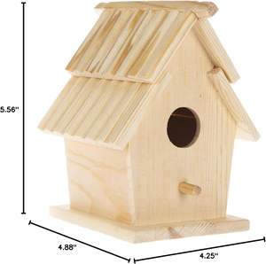 Groothandel Moderne Gepolijste Onbewerkte Houten Vogelhuisje voor Kinderen en Volwassenen Wanddecoratie - Product Image 3