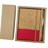 Coffret Cadeau d'Entreprise Personnalisé : Carnet en Liège Écologique A5 Ligné 120 Pages, Stylo et Papeterie Professionnelle Personnalisée Imprimée UV
