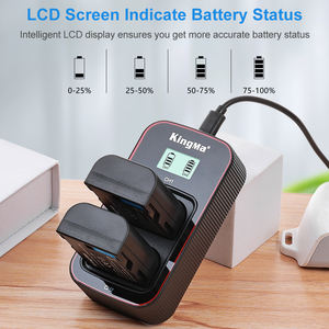 Baterai KingMa 1960mAh 7.2V DMW-BLF19 dan Pengisi Daya LCD Ganda BM058 untuk BLF19E DMC-GH3 GH5 GH4 - Product Image 5