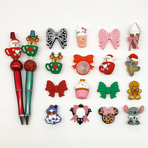 Gıda Sınıfı Kendin Yap Silikon Boncuk Fiyonk Noel Baba Bardak Kalem Boncukları Bileklik Anahtarlık ve Hediye Aksesuarları El Sanatları Malzemeleri - Product Image 6