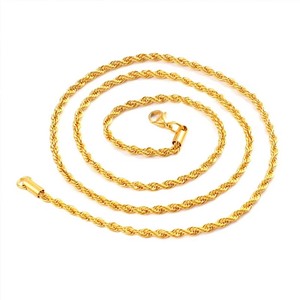 Tendance de la mode Hip Hop PVD or corde étanche en acier inoxydable chaîne torsadée collier pour la fabrication de bijoux - Product Image 2