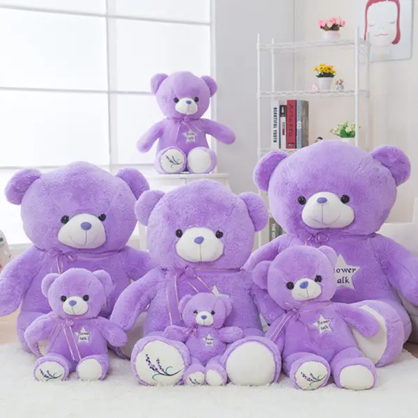 CE Certified & Factory Atacado Multi Tamanho Bonito Macio Roxo Unrecheado Teddy Bear Brinquedos De Pelúcia Capa