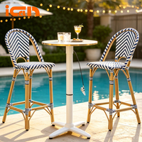 Tabouret de bar en rotin pour l'extérieur, mobilier de patio, tabouret de bar haut, chaises de bar hautes pour comptoir de cuisine