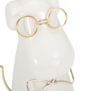 Cucciolo in Ceramica con Occhiali, Decorazione d'Accento per la Casa, Ornamento Decorativo per Bagno, Ufficio, Scrivania, Soggiorno, Stile Glamour - Product Image 5