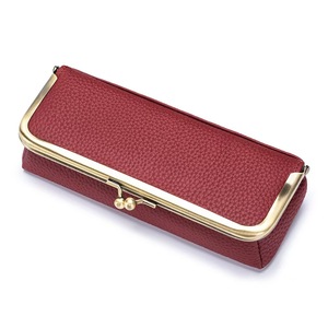 Étui à lunettes en cuir, trousse à crayons tendance avec fermeture à pression, porte-monnaie portable pour femmes - Product Image 3