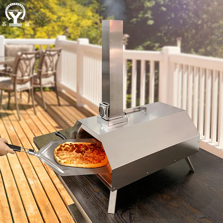 موقد بيتزا جديد في الهواء الطلق من الفولاذ المقاوم للصدأ للتخييم المنزلي البيتزا الفرن الشواء أفران خشب الوقود المحمولة