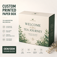 Boîte en carton blanc couleur vive pour thé de qualité supérieure, boîte de bienvenue pour abonnement à la tisane, boîte en carton rigide 18pt SBS haute résolution