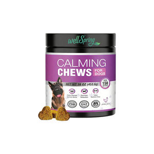Masticables Suaves para Perros, Suplementos Dietéticos para la Calma con Semillas <span class=keywords><strong>de</strong></span> Cáñamo, Calostro, Manzanilla, Raíz <span class=keywords><strong>de</strong></span> Valeriana, L-Teanina, Sin <span class=keywords><strong>Gluten</strong></span> - Product Image 1
