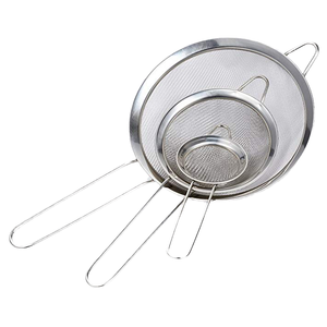 Ensemble de passoires en acier inoxydable à mailles fines, tamis à farine polyvalent avec poignée pliable, compatible lave-vaisselle, pour le thé, les œufs et l'utilisation en cuisine - Product Image 1