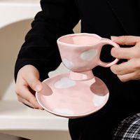 Tasses et soucoupes en céramique créatives Lelyi, design nuage, pour le thé de l'après-midi, mugs à café, cadeaux personnalisés de grande valeur pour filles, en stock