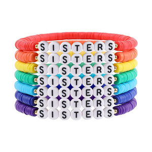 Pulsera de Cuentas de Arcilla Polimérica con Ojo Turco y Discos Heishi, Regalo de Aniversario de Boda para Mujer, Joyería de Playa de Verano - Product Image 1