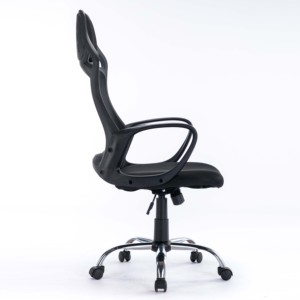Silla de invitados negra ajustable giratoria con respaldo alto Silla de oficina ergonómica para computadora Malla - Product Image 3