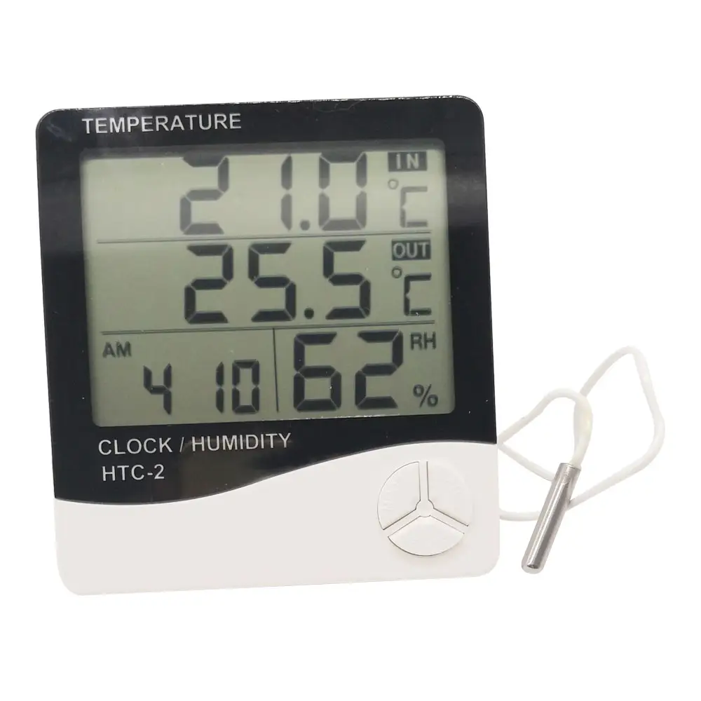 Thermomètre numérique LCD hygromètre température humidité horloge