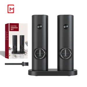 2 pcs Packing Set Noble Pepper Mill Electric Salt and Pepper Grinder with Battery Operated