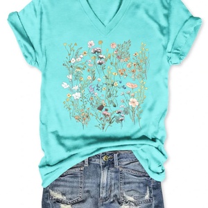 Camiseta de Cuello Redondo y Camiseta Oversize para Mujer 2025, Hecha en China, Camiseta de Manga Corta para Mujer, Venta al por Mayor, Verano, Algodón, Casual - Product Image 4