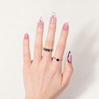 Faux Ongles à Presser Effet Œil de Chat, French Manucure, Motif Étoile, en Gel Souple Réutilisable, Vente en Gros