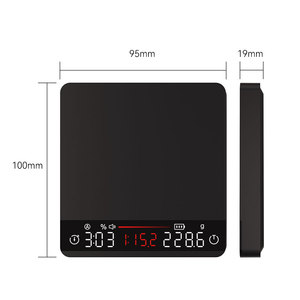 Balance à café avec minuteur 2 kg, écran numérique, <span class=keywords><strong>Mavo</strong></span> Lumicurve Mini Noir, logo rechargeable, balance à café Whitebird Premium - Product Image 3