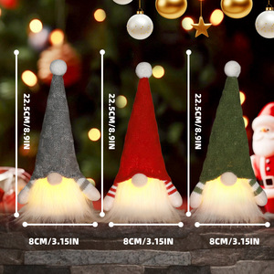 Muñeco de punto Forester de patas largas de Año Nuevo con luz LED Dibujos animados Santa Árbol de Navidad Decoraciones colgantes Fábrica al por mayor - Product Image 4