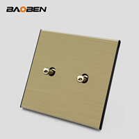 BAOBEN Interrupteur à bouton-poussoir en acier inoxydable brossé, prise de courant multifonctionnelle, convient à un usage domestique.
