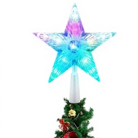Weihnachtsbaum-Spitzenstern 7 Zoll LED-beleuchtet mit Fernbedienung, 5-zackiger Stern RGB Nachtlicht, PVC, USB-Stecker, IP44 wasserdicht, 2m Länge