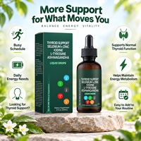 Gouttes liquides tout-en-un pour le soutien de la thyroïde avec iode, L-Tyrosine et Ashwagandha pour l'énergie et la santé immunitaire – Complément alimentaire OEM & ODM