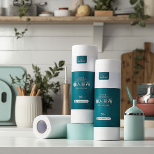 ผ้าเช็ดทำความสะอาดแบบใช้ซ้ำได้ ย่อยสลายได้ 100% ผ้าเช็ดจานในครัว ผ้าเช็ดทำความสะอาดแบบม้วน เป็นมิตรกับสิ่งแวดล้อม - Product Image 1