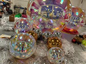 Nhà Máy Bán Hàng Trực Tiếp PVC Nổi Hình Cầu Sáng Bóng OEM Màu Phản Quang Khổng Lồ Tổ Chức Sự Kiện Trang Trí Inflatable Gương Bóng - Product Image 5