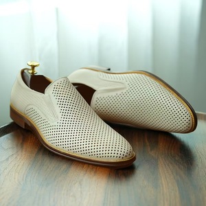 Chaussures en cuir à cellules ouvertes pour hommes, cuir véritable, ajustement réglable, pour tenue de ville, respirantes, sandales à enfiler - Product Image 6