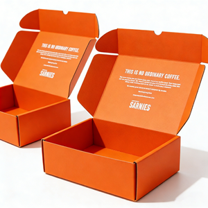 Boîte d'emballage pliable en carton ondulé, recyclable, avec gaufrage et pelliculage mat, design écologique personnalisé, pour transport postal aérien - Product Image 2