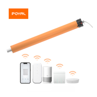 Moteur tubulaire intelligent POYAL Alexa à couple élevé avec interrupteur manuel, moteur de porte de volet roulant électrique numérique personnalisé