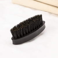Pinceau à raser mini noir de haute qualité pour hommes, avec logo personnalisé, en bois de hêtre naturel, outil de beauté exfoliant pour le visage, vente en gros