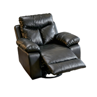 Fauteuil inclinable et pivotant en similicuir moderne avec design pliable, léger et durable pour salon et chambre à coucher