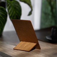 Panneaux en bois vintage avec code QR en gros, logo gravé personnalisé, bar à café, panneaux de menu en bois à scanner pour payer et support de menu