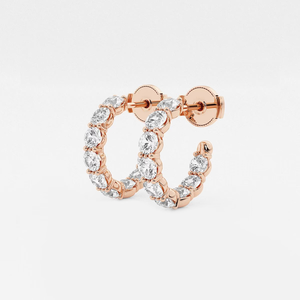 Pendientes de aro abiertos con diamantes cultivados en laboratorio, 2 quilates, para mujer, joyería fina minimalista elegante, regalo de lujo brillante - Product Image 2