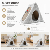 Lit pour chat Sandwich, maison pour chat d'intérieur, doux, chaud, respirant, avec coussin amovible, base antidérapante, 40 x 40 x 28 cm